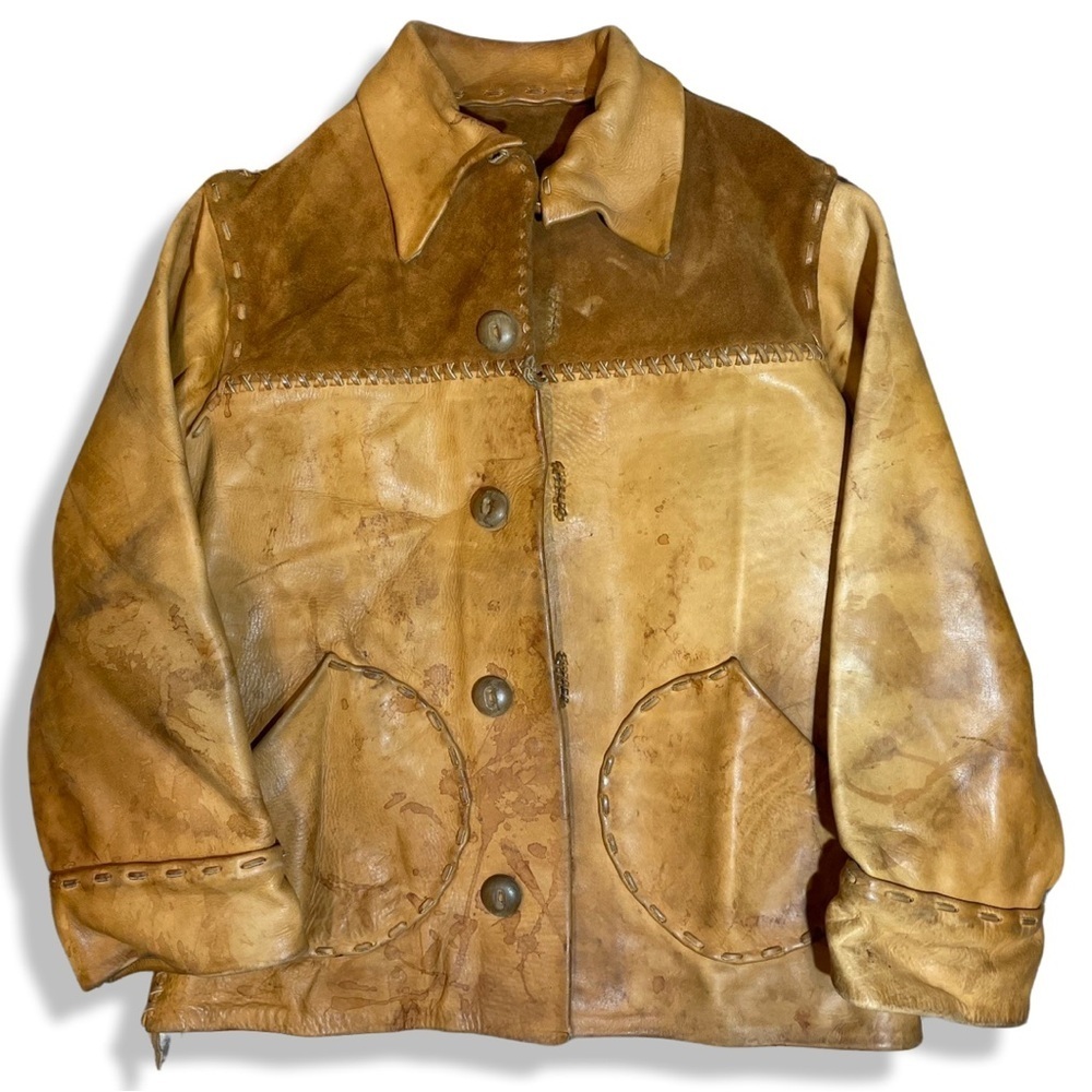 One Of A Kind Vintage Hand Made Heavy Leather Jacket